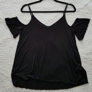 AEO Black Soft & Sexy Cold Shoulder Top size M